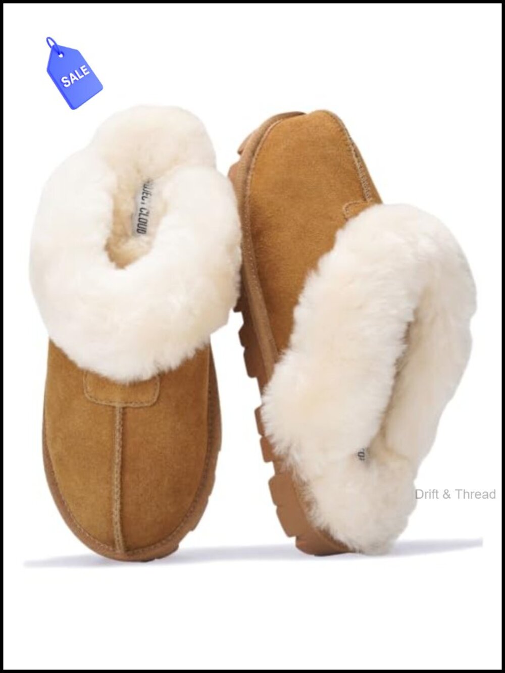 Genuine Leather Fur-Lined Womens Clog Slippers Memory Foam Non-Slip Mules